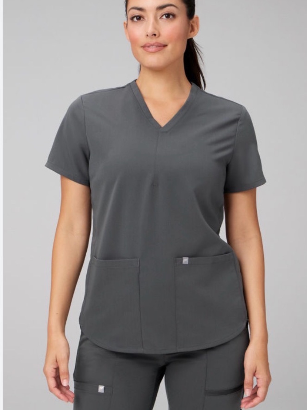 Fabletics Charcoal Gray V-Neck Scrub Top NWOTS